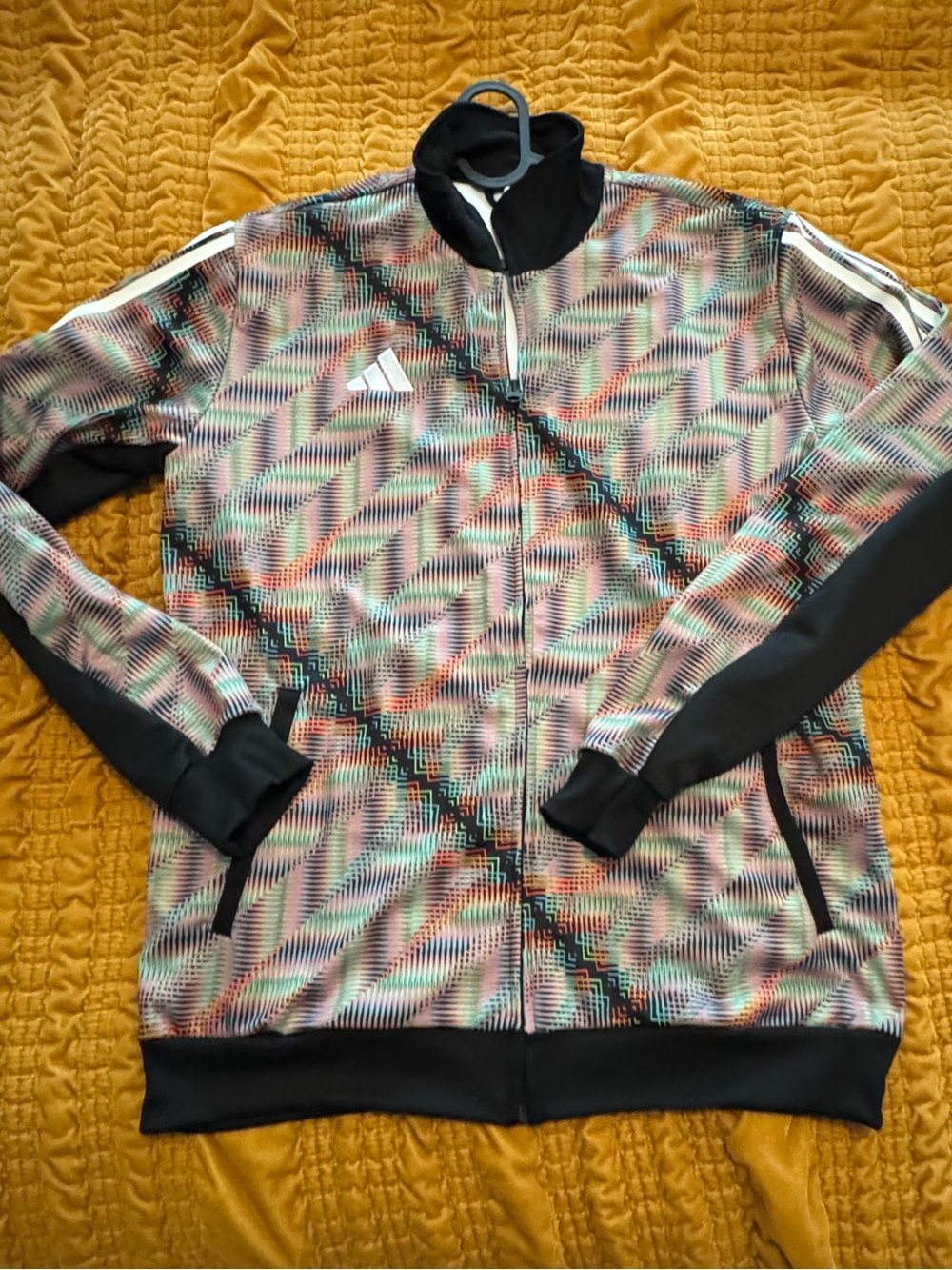 adidas Hispanic Celebration HC TT Track Jacket Black Multi IV9164 Men's L NWT